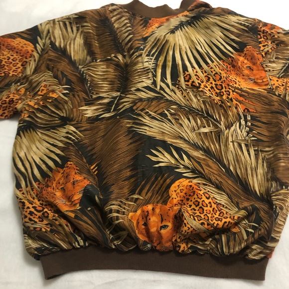 COPY - Vintage Jaguar Silk Bomber Jacket 90s Jungle Print - Picture 5 of 8